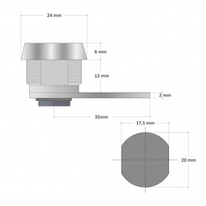 Hebelzylinder mit 2 Schlüsseln / 35mm Riegel / Zylinderschloss für Innentresore, Türverkleidungsbleche, auch als Hebelschloss für Schränke, Schubladen, Spinde, Briefkasten