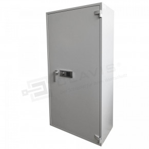 Waffenschrank Grad 1 I nach EN 1143-1 - IMP / 1600x800x415 / 250kg / RAL7035 / Elektronikschloss dormakaba Kaba Mauer Combi B90/B30 / Trennwand / 12 WH Langwaffen + 10 WH Kurzwaffen / Notschlüssel